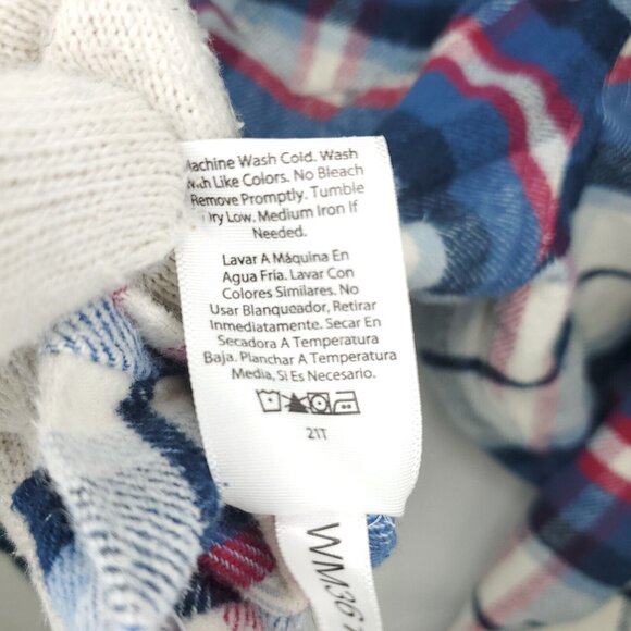 Free Assembly Button Shirt Girls Large 10-12 Blue White Flannel Shacket Plaid - Picture 8 of 10